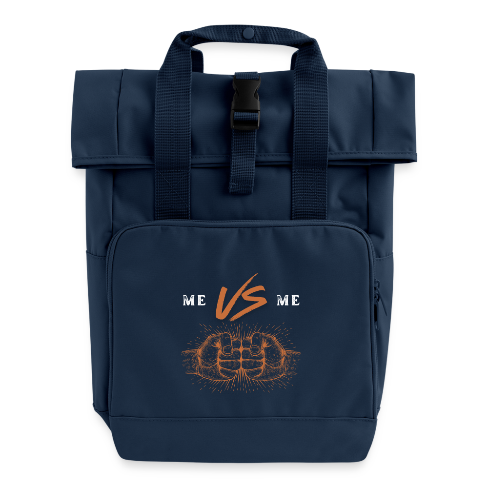 Rolltop Rucksack mit zwei Griffen - Navy