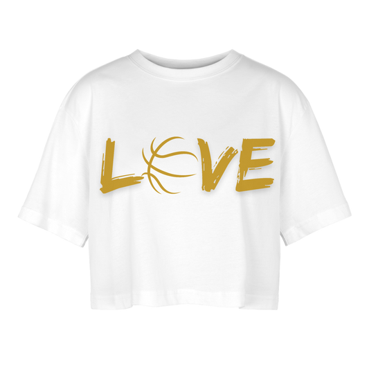 Frauen Oversized Cropped T-Shirt - Weiß