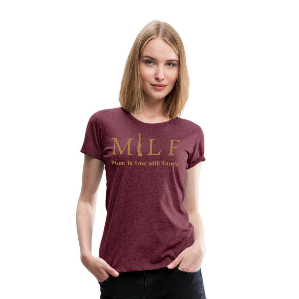 Frauen Premium T-Shirt - Bordeauxrot meliert