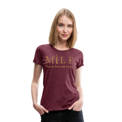 Frauen Premium T-Shirt - Bordeauxrot meliert