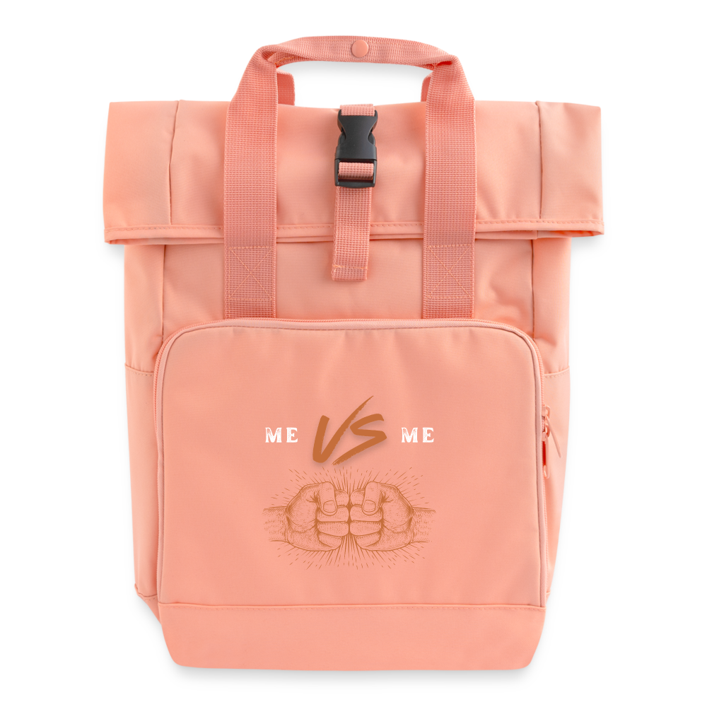 Rolltop Rucksack mit zwei Griffen - Chintzrosa