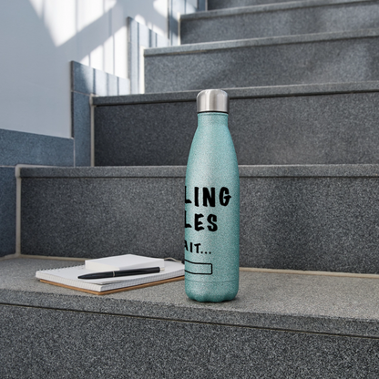 Glitzer Edelstahl Thermosflasche - Blau Glitzer