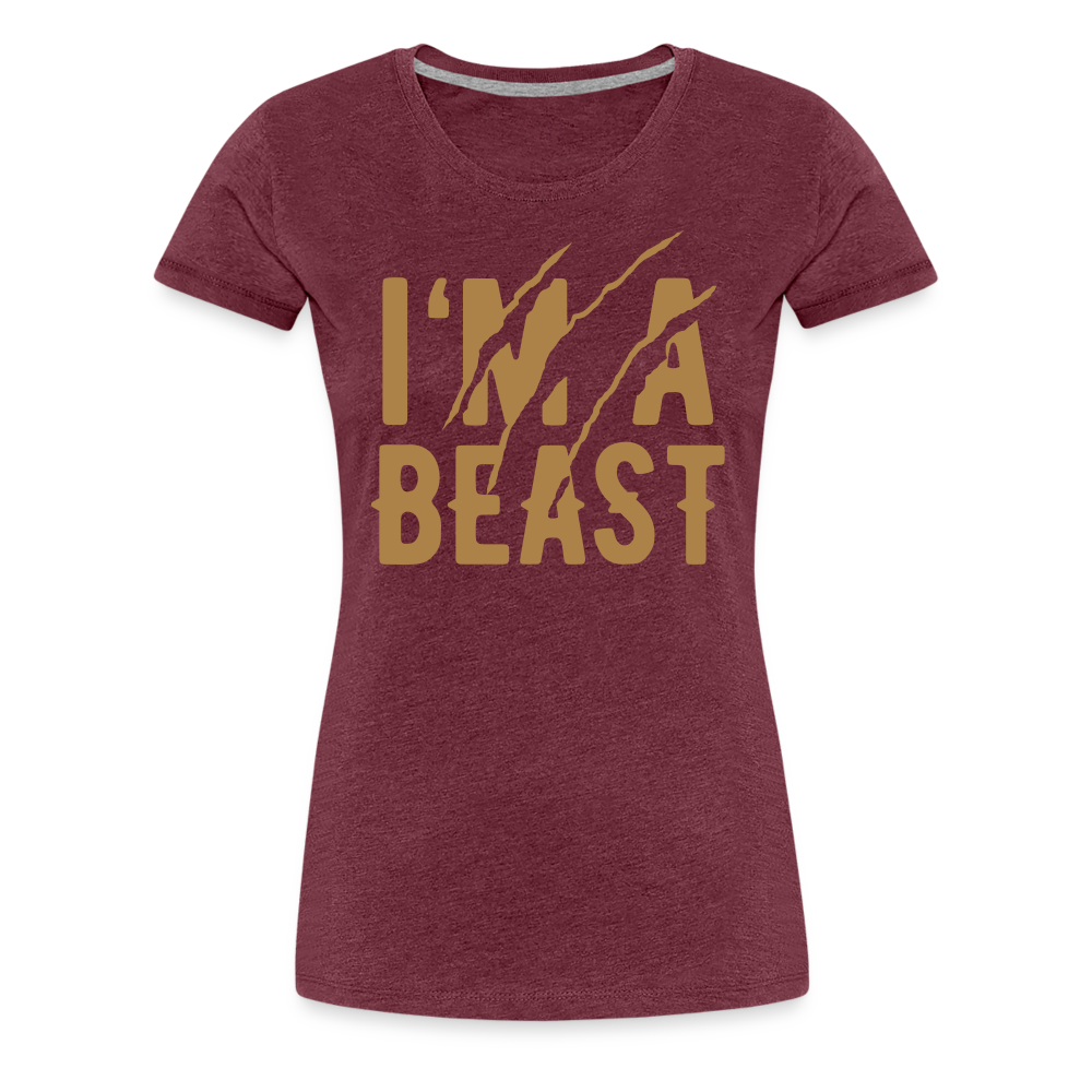 Frauen Premium T-Shirt - Bordeauxrot meliert