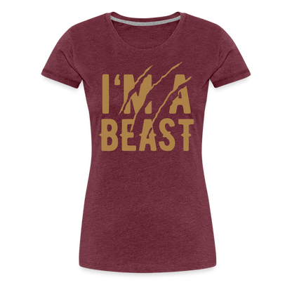 Frauen Premium T-Shirt - Bordeauxrot meliert