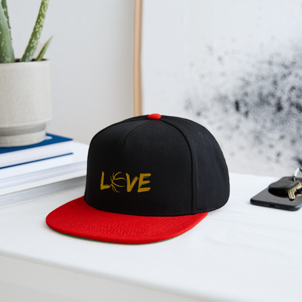 Basketball LOVE Snapback Cap - Schwarz/Rot