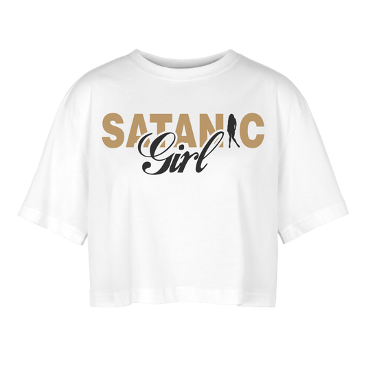 Frauen Oversized Cropped T-Shirt - Weiß