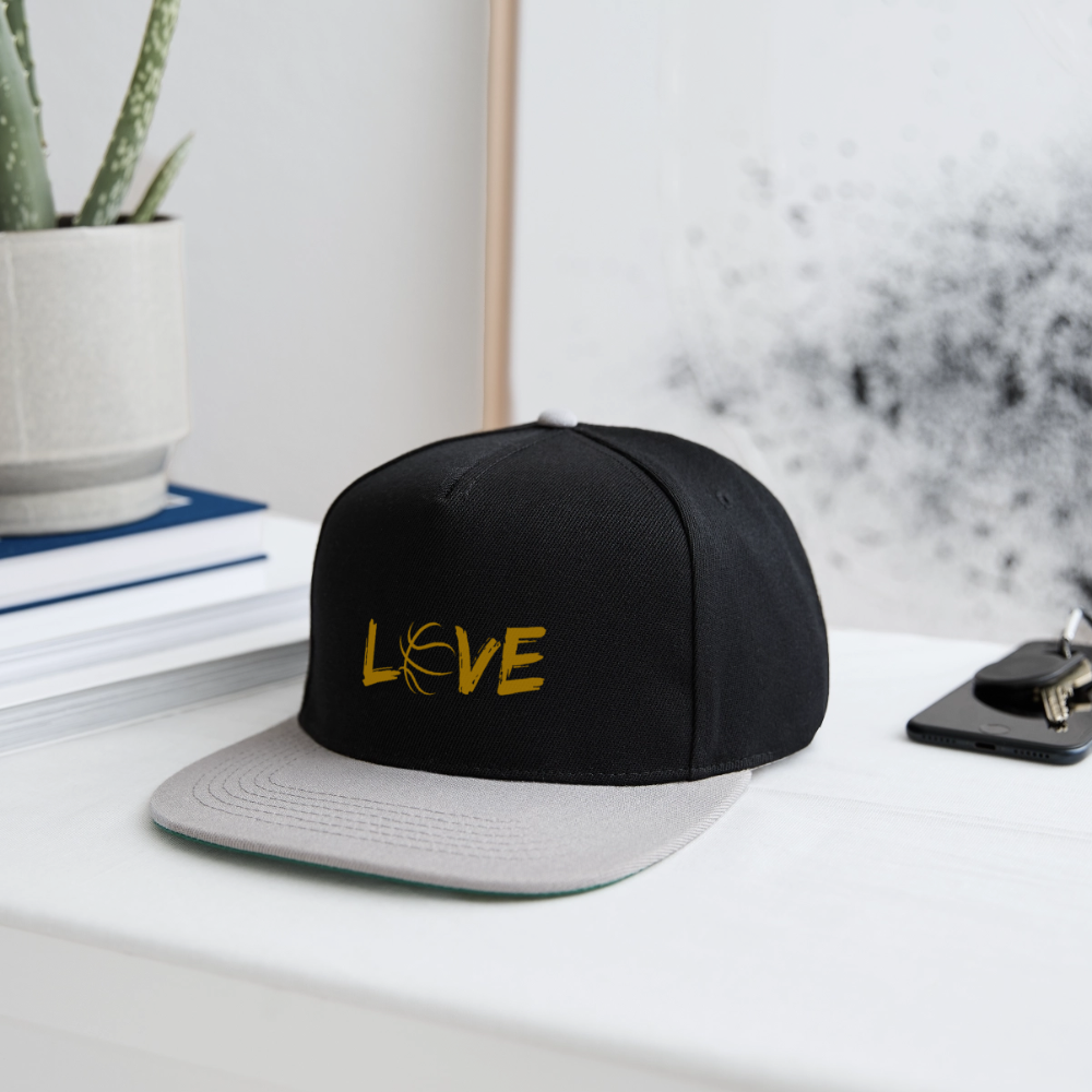 Basketball LOVE Snapback Cap - Schwarz/Grau