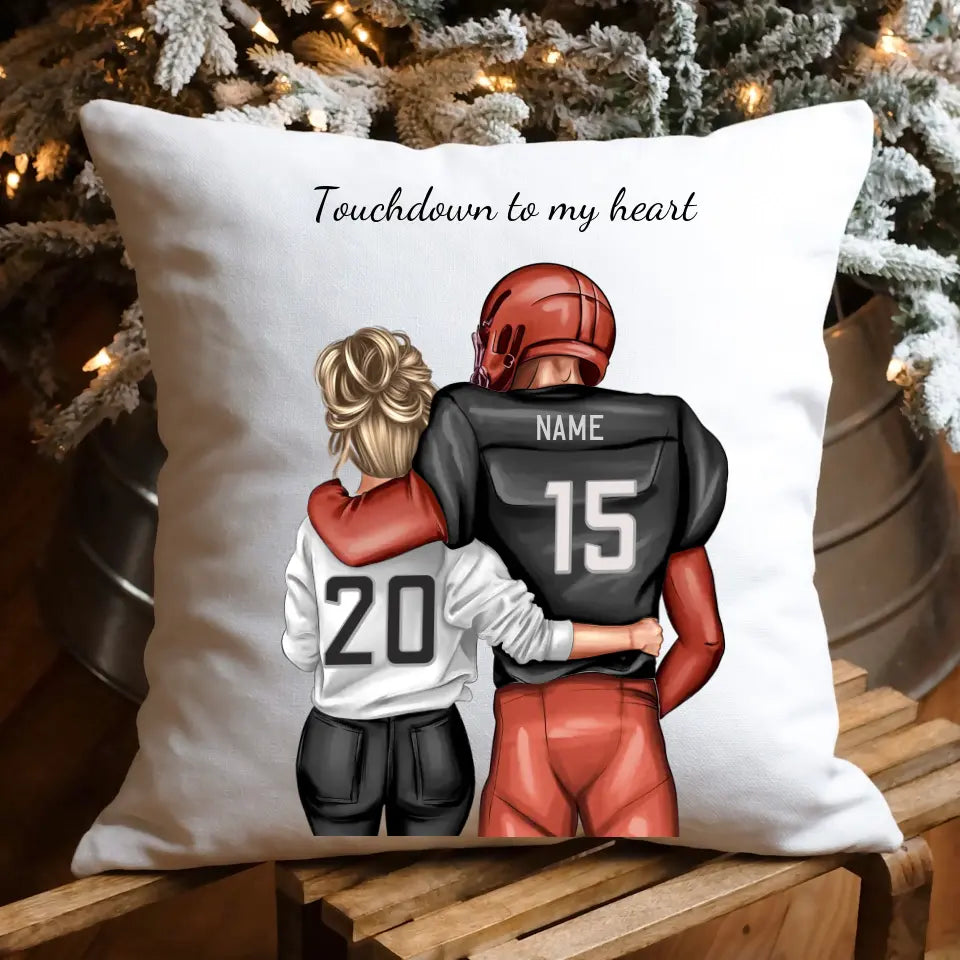 Personalisiertes Football Paar Kissen