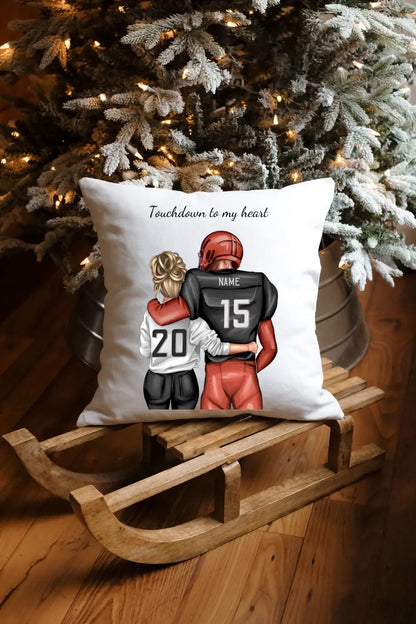 Personalisiertes Football Paar Kissen