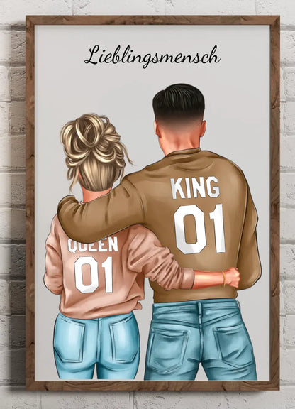 Personalisiertes Paar- King/Queen - Poster