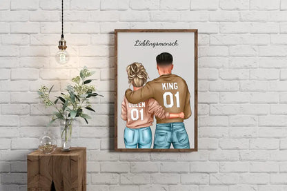 Personalisiertes Paar- King/Queen - Poster