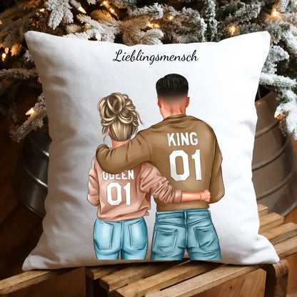 Personalisiertes Paar - King/Queen - Kissen