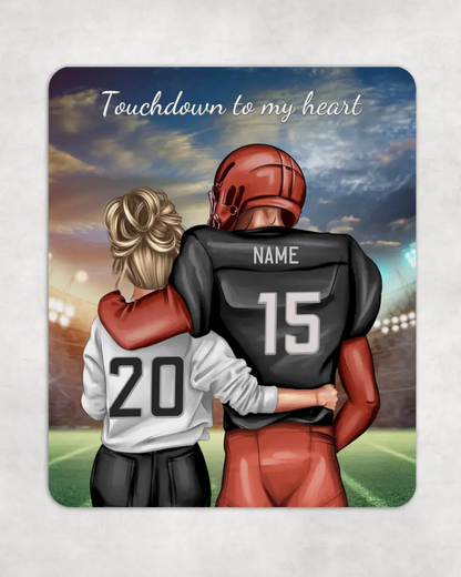Personalisiertes Mauspad Football Paar