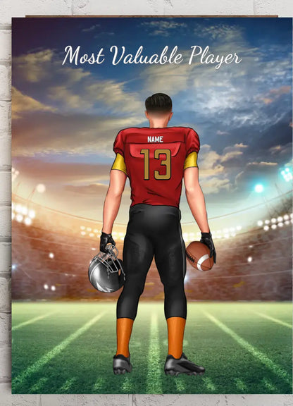 Personalisiertes Footballspieler Poster