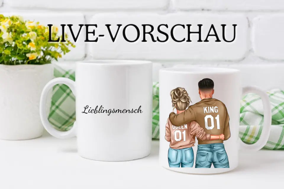 Personalisiertes Paar - King/Queen Tasse