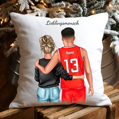 Personalisiertes Basketball Paar Kissen