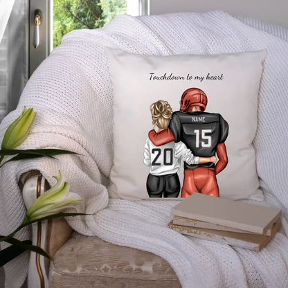 Personalisiertes Football Paar Kissen