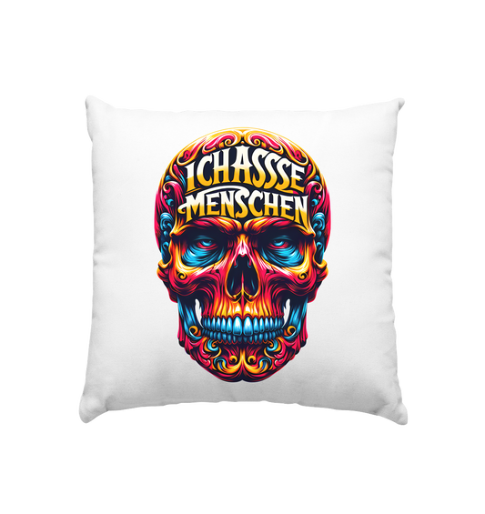 Crazy Skull Head Ich Hasse Menschen - Kissen 40x40cm