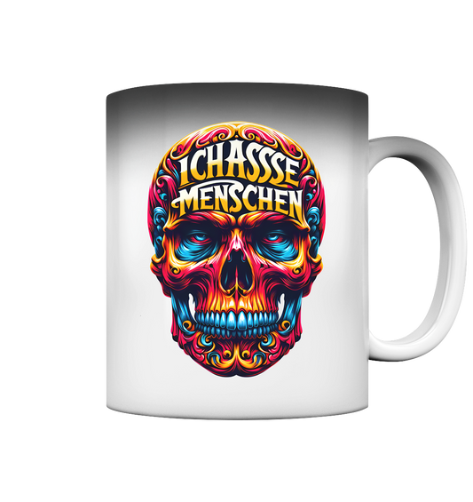 Crazy Skull Head Ich Hasse Menschen - Magic Mug