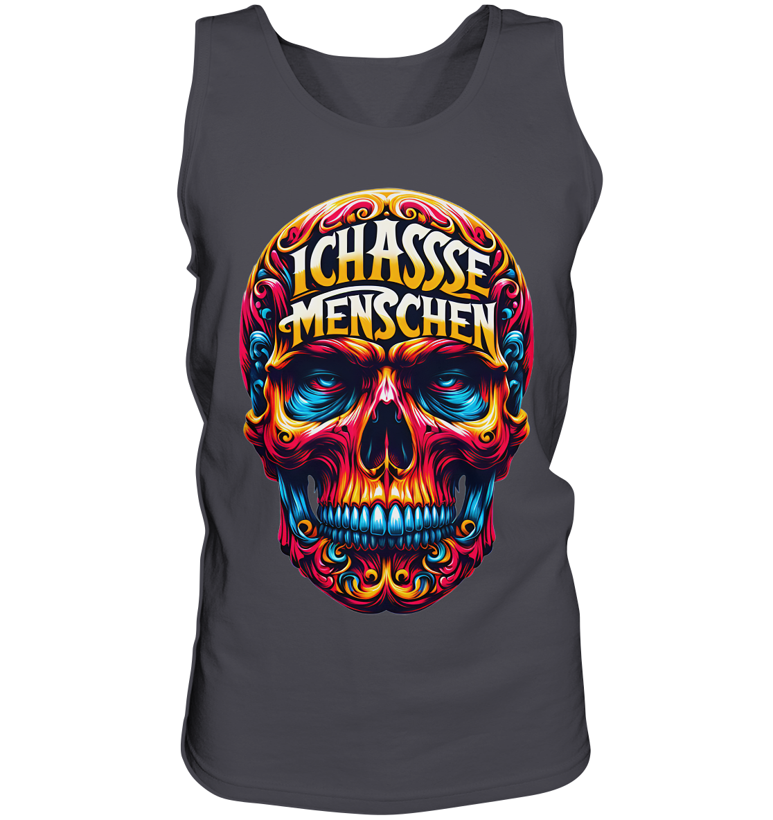 Crazy Skull Head Ich Hasse Menschen - Tank-Top