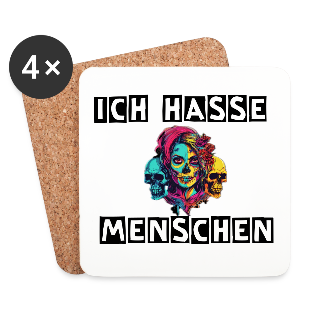 Untersetzer "Ich hasse Menschen" - weiß