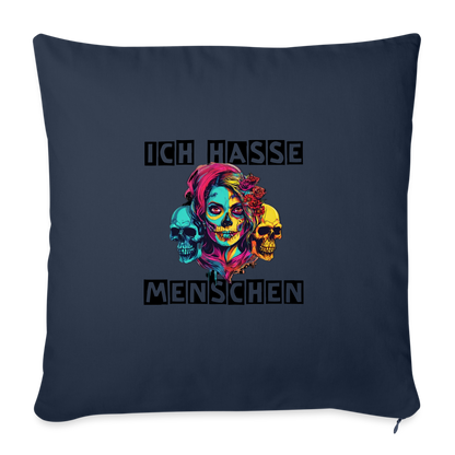 Sofakissen mit Füllung 44 x 44 cm "Ich hasse Menschen" - Navy